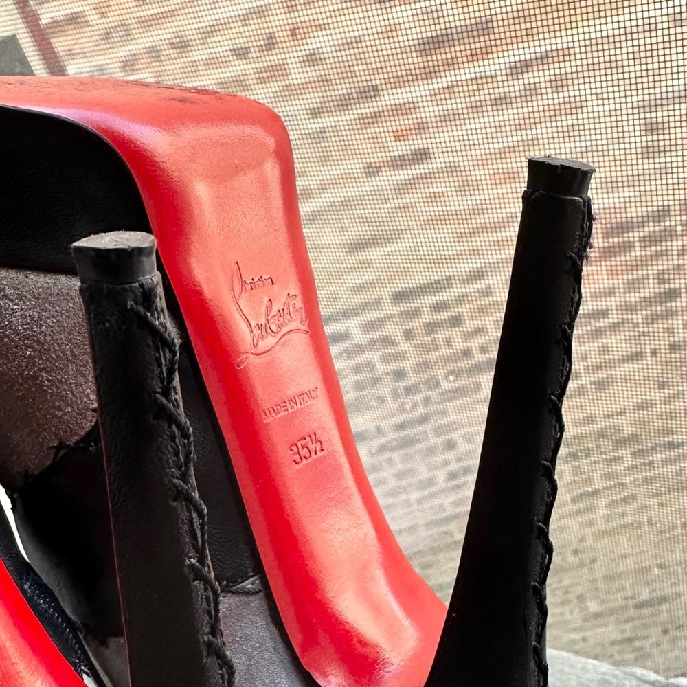 🌺CHRISTIAN LOUBOUTIN 🌺 Booty Black and Gray Platform Size : 35.5 - Picture 13 of 17